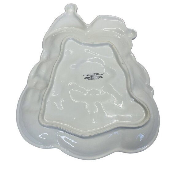 Ceramic Snowman Family Holiday Serving Platter Decorative Dish Christmas Centerp - Picture 4 of 6